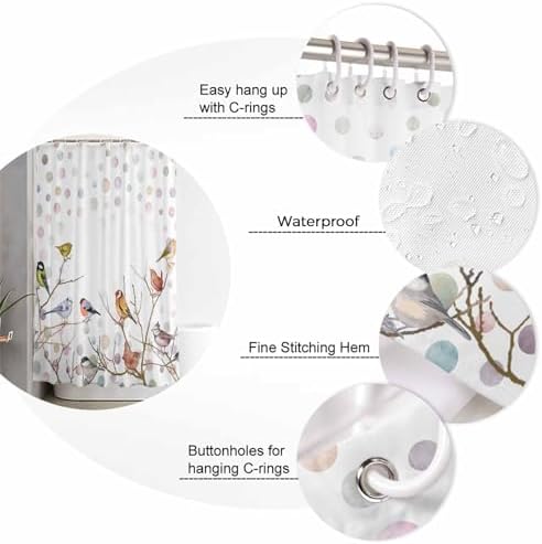 ZOE GARDEN Brids White Bathroom Set with Rug and Accessories