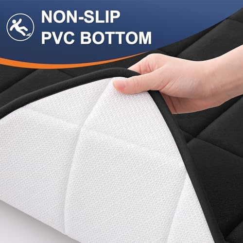 OLANLY Memory Foam Bath Mat 30x20 Black 1