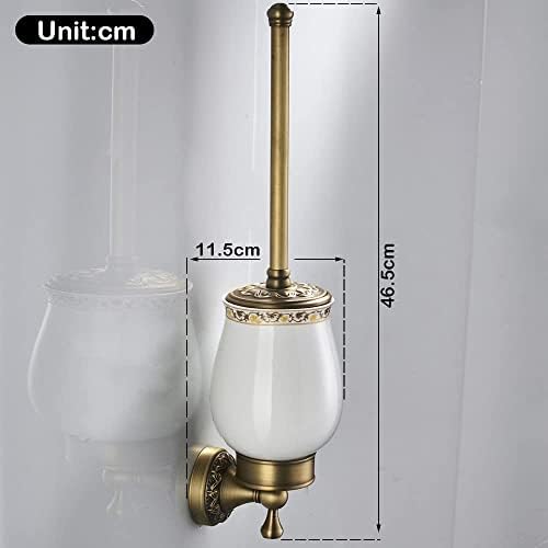 Leyden Antique Brass Toilet Brush Holder with Ceramic Cup 1