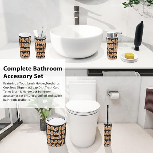 Boho Kawaii Capybara Bathroom Accessory Set 6 Piece 1