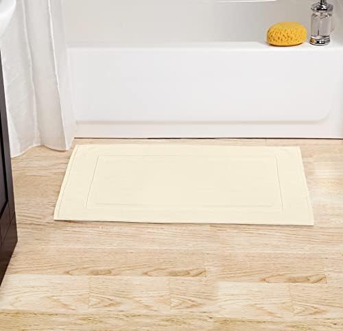 Utopia Towels Cotton Banded Rug 21x34 Inches 2 Pack Ivory