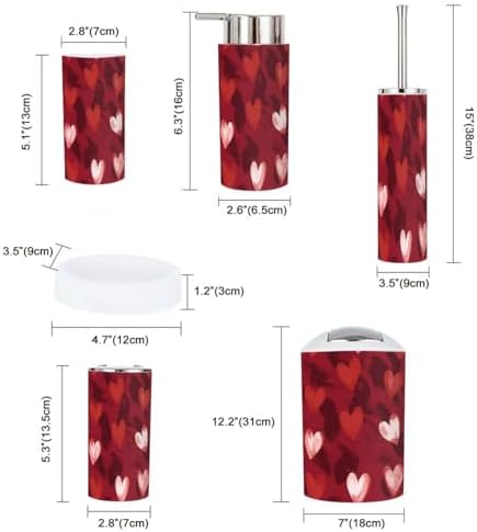 Boho Valentine Bathroom Accessory Set 6 Piece