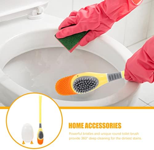 Operitacx Silicone Toilet Brush with Wall Mounted Holder