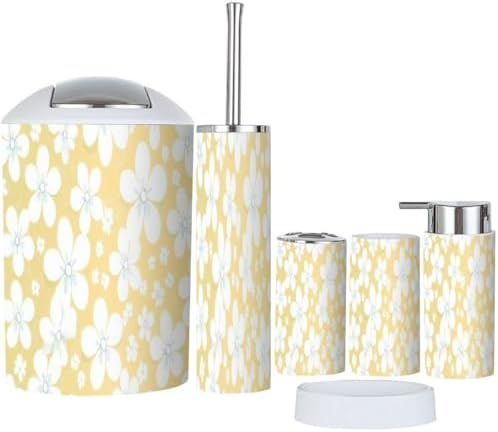 Boho Retro Bathroom Accessories Set 6 Piece