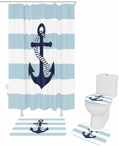 ZOE GARDEN Anchor Striped Bathroom Set