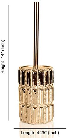 Nu Steel Resin Toilet Brush with Holder Gold Finish