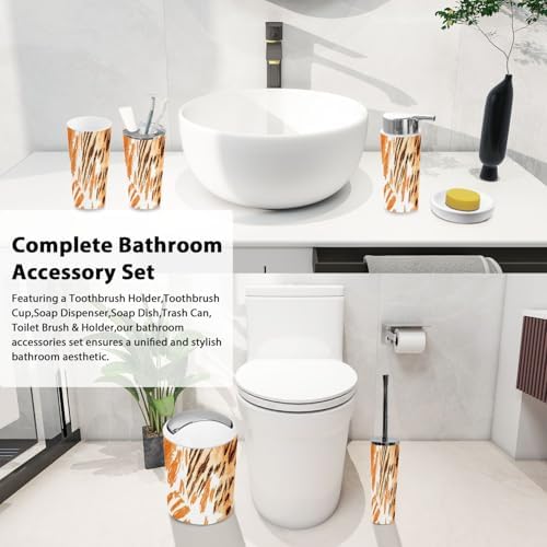 Boho Zebra Skin Bathroom Accessory Set 6 Piece