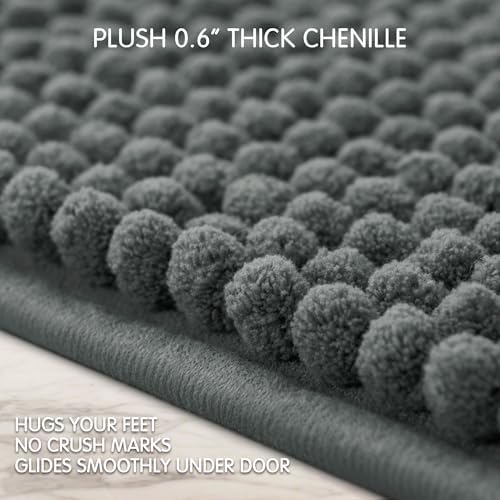 SUBRTEX 16 x 24 Inch Chenille Bath Rug Soft Plush