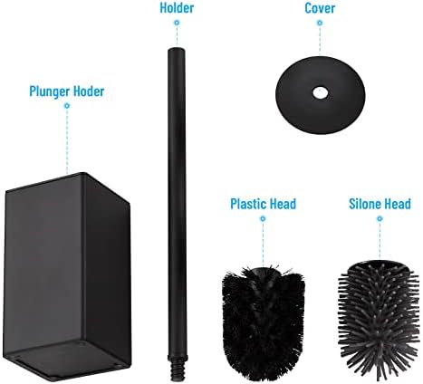 BVL Toilet Brush with Stainless Steel Handle and Holder