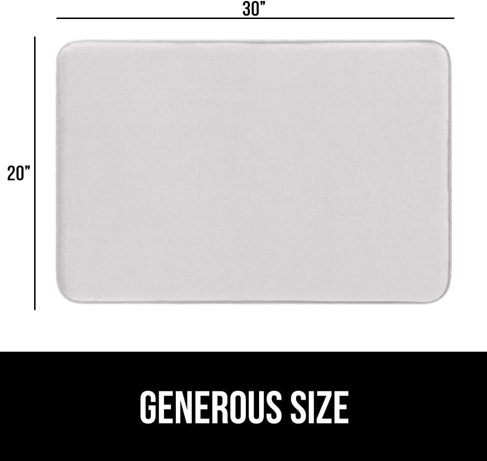 Gorilla Grip Bath Rug Velvet Mat 30x20 Light Gray