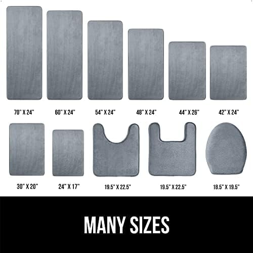 Gorilla Grip Velvet Bath Rug with Dots Graphite Gray 24x17
