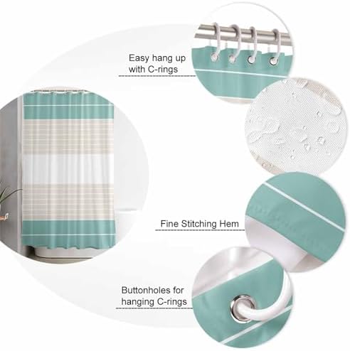 ZOE GARDEN Turquoise Striped Bathroom Set