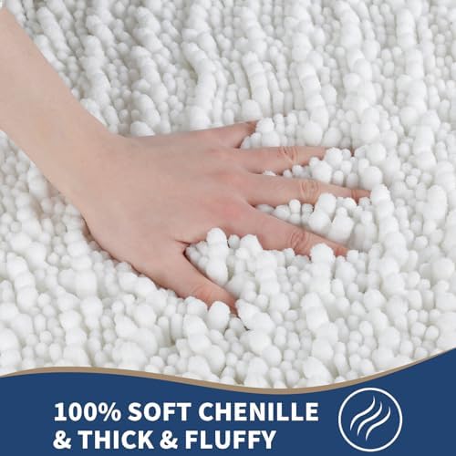 Yimobra White Bath Rugs Set Soft Thick Non-Slip