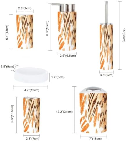 Boho Zebra Skin Bathroom Accessory Set 6 Piece