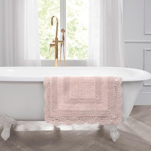 Laura Ashley Dusty Pink Cotton Bath Mat 21x34