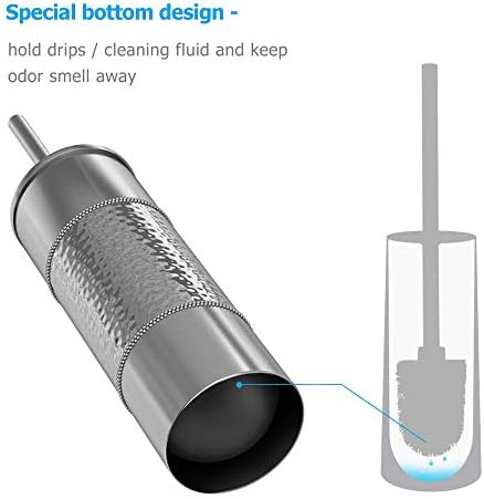 Nu Steel Hammer Detail Toilet Brush with Plastic Liner and Metal Handle