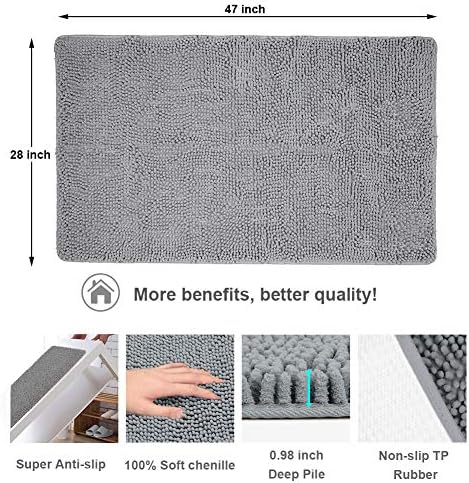 Secura Bathroom Rug 47 x 28 Inches Non-Slip Absorbent