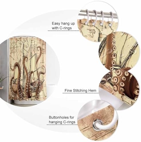 ZOE GARDEN Nautical Boat Bath Set with Curtain Rug and Accessories