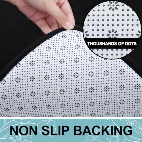 Smiry Memory Foam Bath Mat 36x24 Black