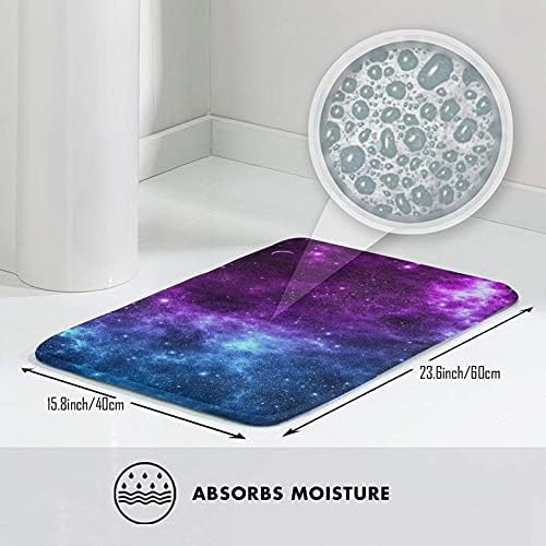Galaxy Blue Purple Bath Mat with Non-Slip Design