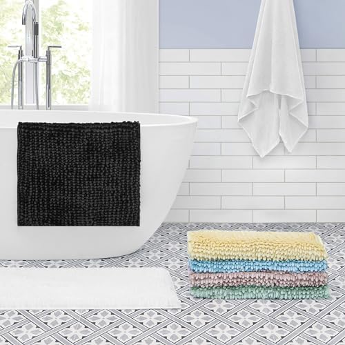 Laura Ashley Butter Chenille Bath Mat Yellow 20x34