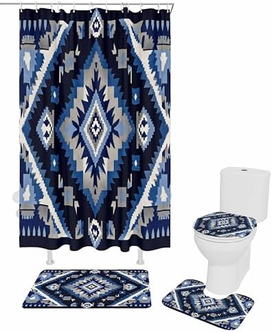 ZOE GARDEN Southwest Bathroom Set with Curtain Rug Hooks
