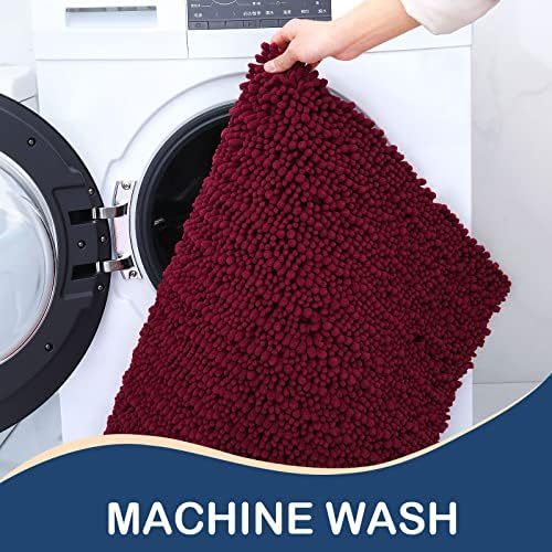 Arotive Luxury Chenille Bath Rug Mat 47x24 Burgundy