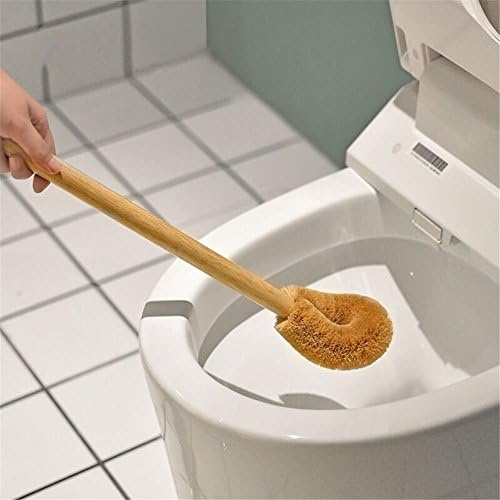 Qiny Wood Handle Toilet Brush 2 Pack