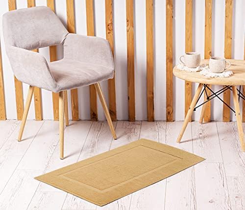Utopia Towels Cotton Banded Rug 21x34 Inches Champagne 2 Pack