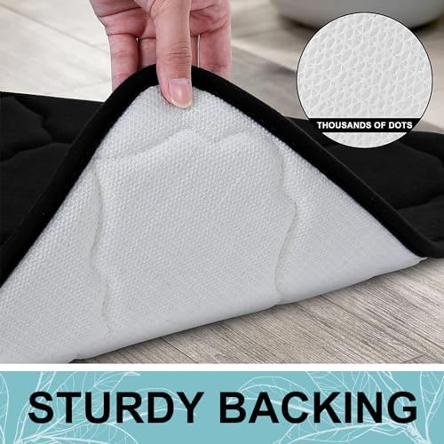 OLANLY Memory Foam Bath Mat 24x16 Black