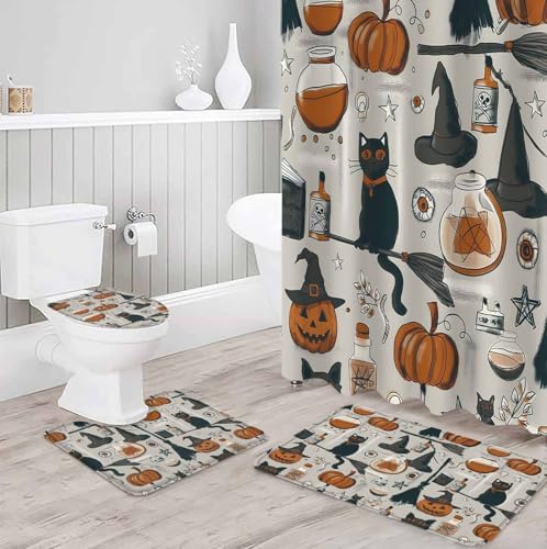 ZOE GARDEN Halloween Bathroom Set with Rug and Accessories