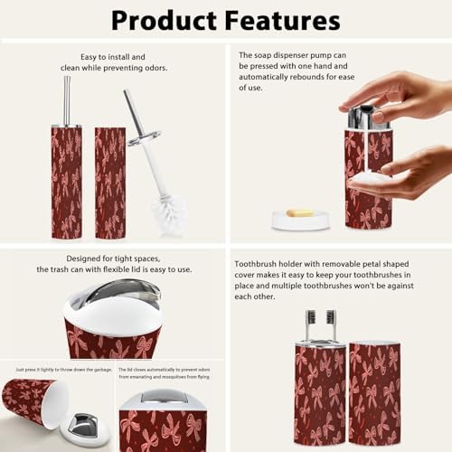Boho Trendy Bathroom Accessory Set 6 Piece