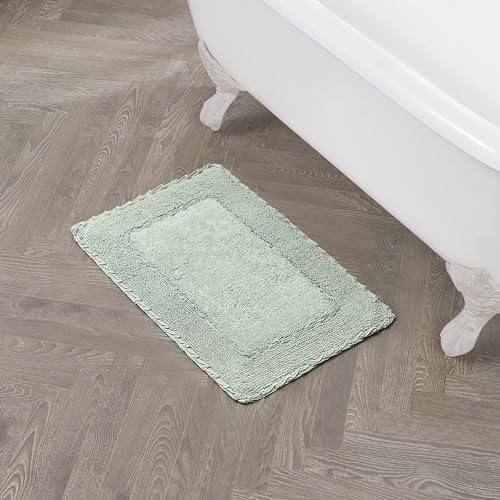Laura Ashley Ruffle Border Cotton Bath Rug Sage Green 17x24