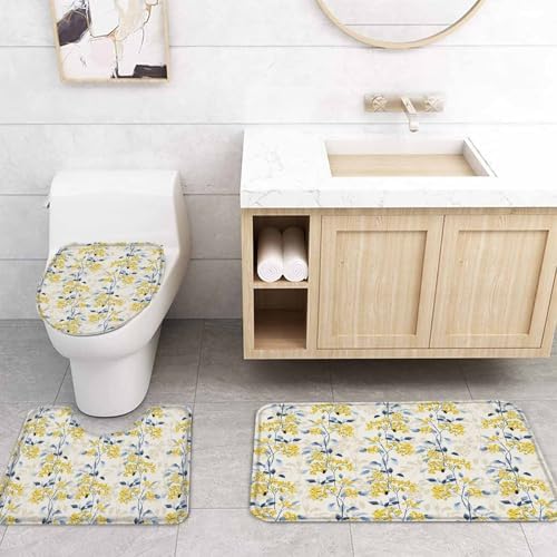 ZOE GARDEN Fruit Yellow Bathroom Set with Rug and Accessories