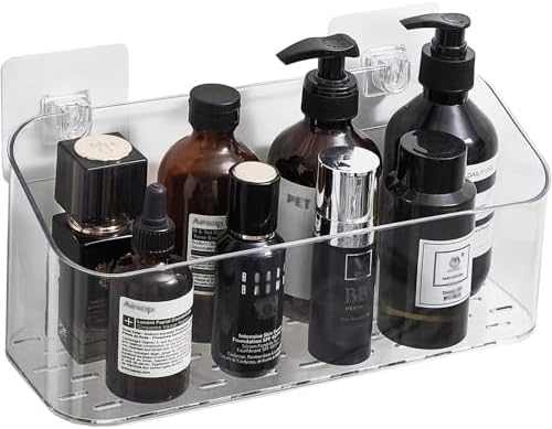 Eunion Adhesive Shower Caddy with Large Capacity and Clear Design