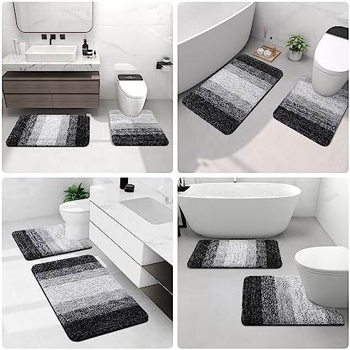 Arotive Microfiber Bath Mat 24 x 16 Black