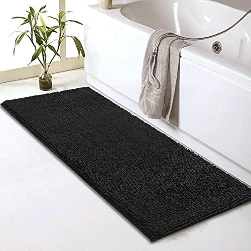 Sheepping Non Slip Black Bath Rug Mat 59 x 20