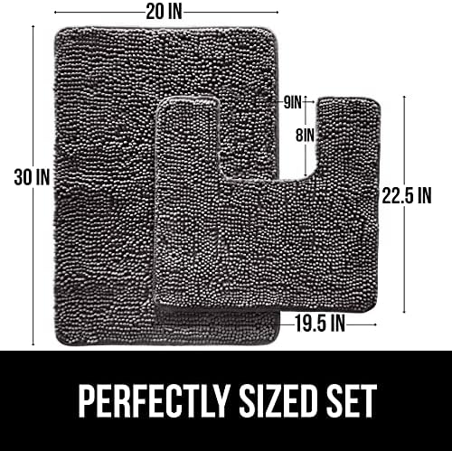 GORILLA GRIP Bath Rug Set with Shower Mat 2 Item Bundle