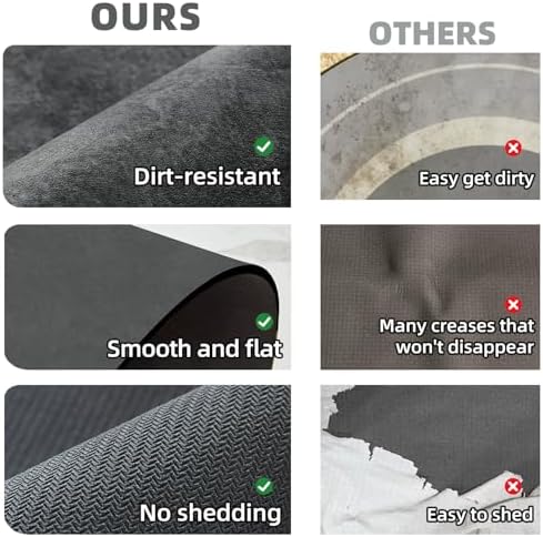 TYUU Dark Grey Bath Mat 16x24 Non Slip Quick Dry