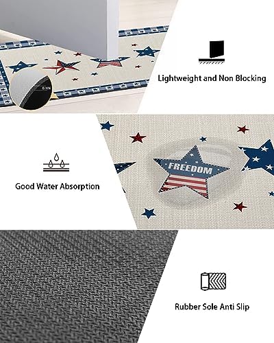 Funnywall88 2PCS Independence Day Bath Rugs Non-Slip Diatomite Mats