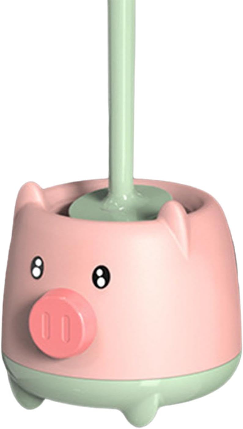 Toilet Brush with Holder Set Hanging Cartoon Design Pink Green