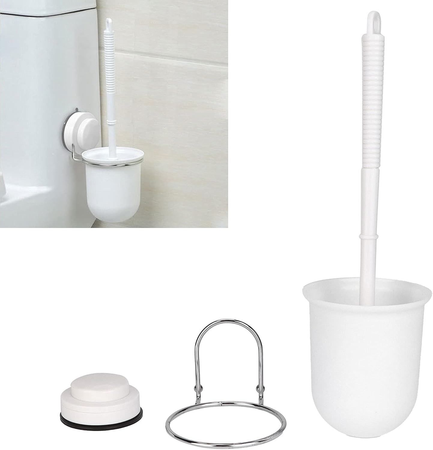 Keenso Toilet Brush with Wall Mount Holder and Suction Cup