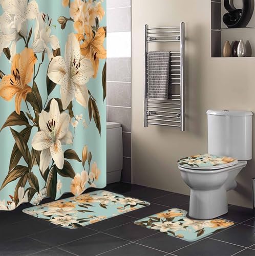 ZOE GARDEN Watercolor Lily Bathroom Set