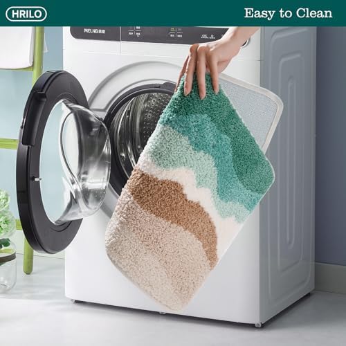 HRILO Microfiber Bath Rug Non-Slip Plush 315 X 197 Inches Green