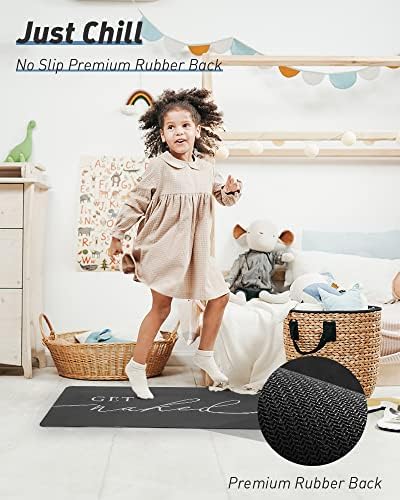 Tchdio Bath Mat - Quick Dry Non Slip Ultra Thin 17x24 Black