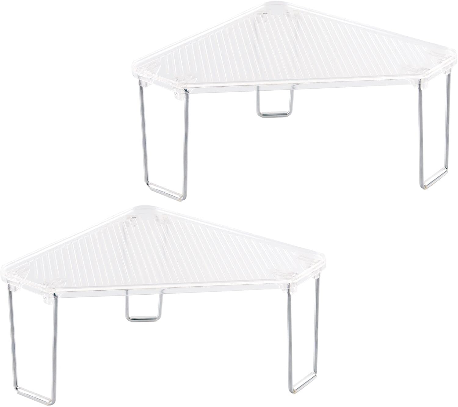 mDesign Corner Stackable Rack 2 Pack Clear