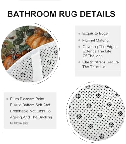 4PCS Fall Art Pumpkin Bathroom Decor Set