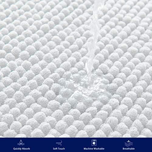SUBRTEX Soft Chenille Bath Rug - 16 x 24 White
