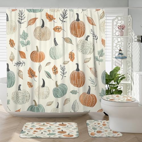 4PCS Fall Kids Pumpkin Bath Accessory Set