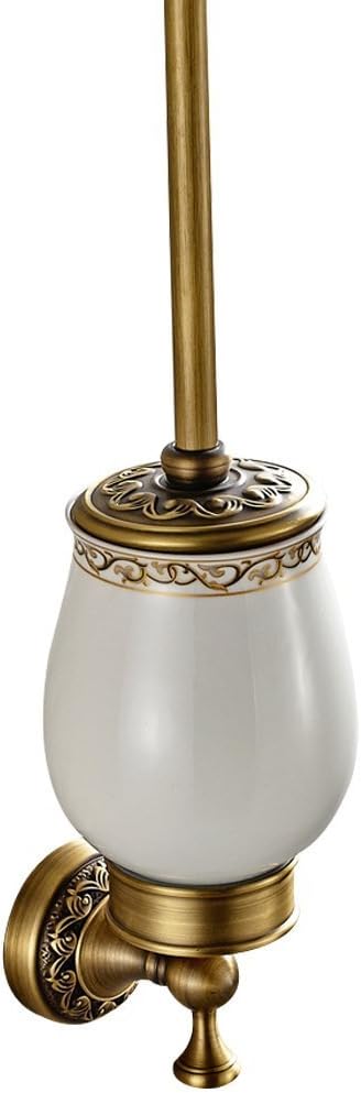 Leyden Antique Brass Toilet Brush Holder with Ceramic Cup 1